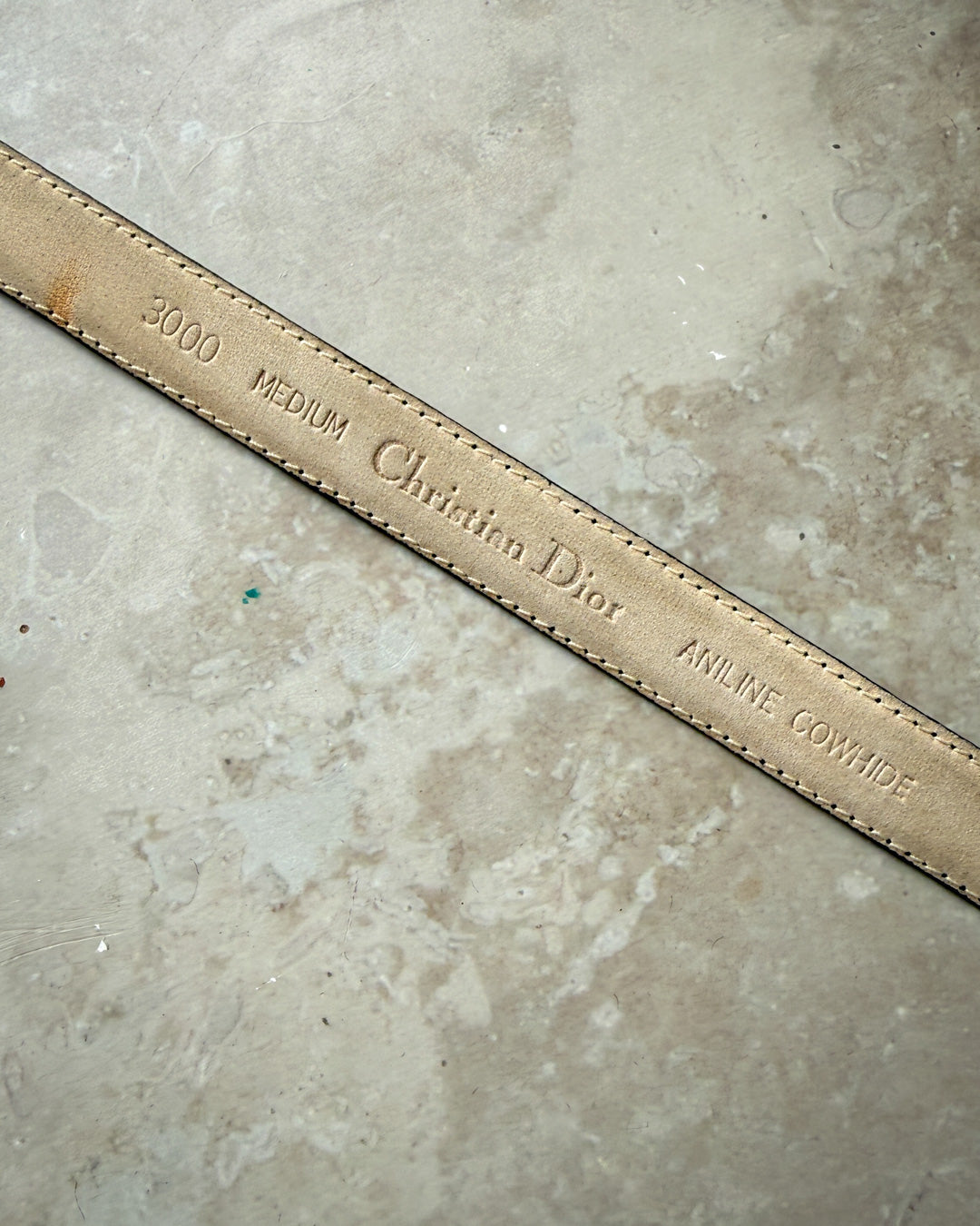 80s Dior Skinny Leather Belt