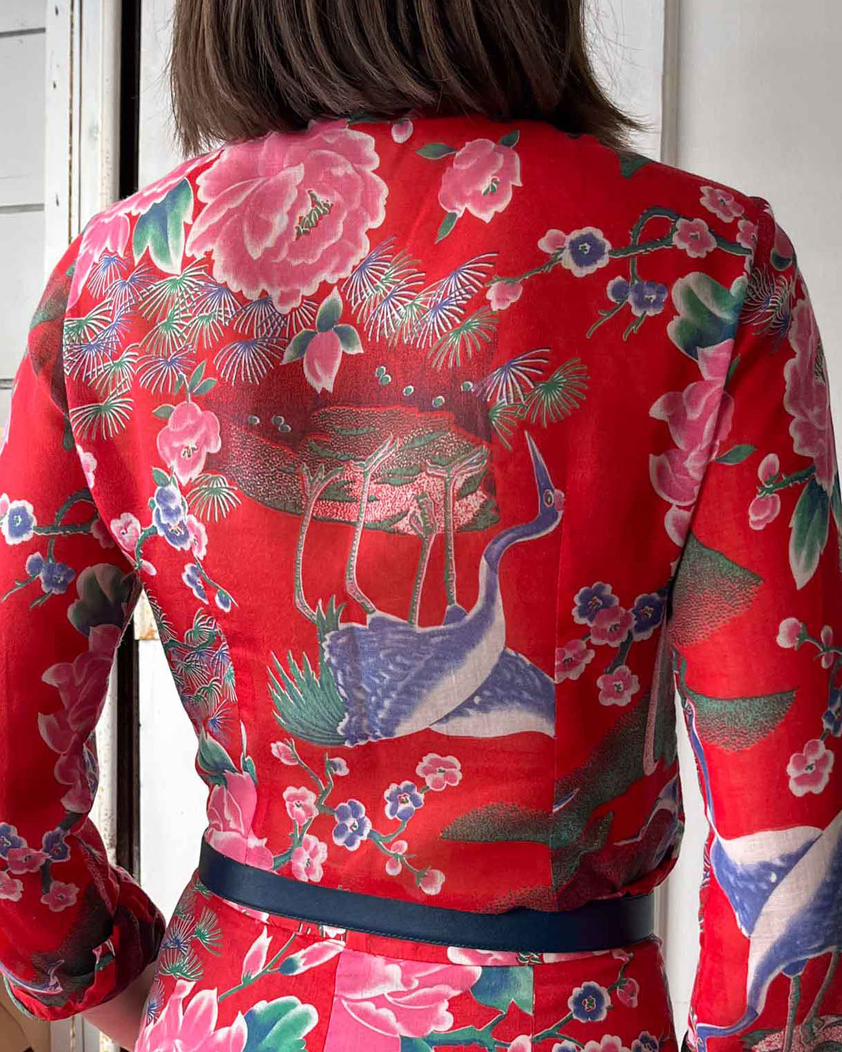 70s Floral Novelty Print Pant Suit