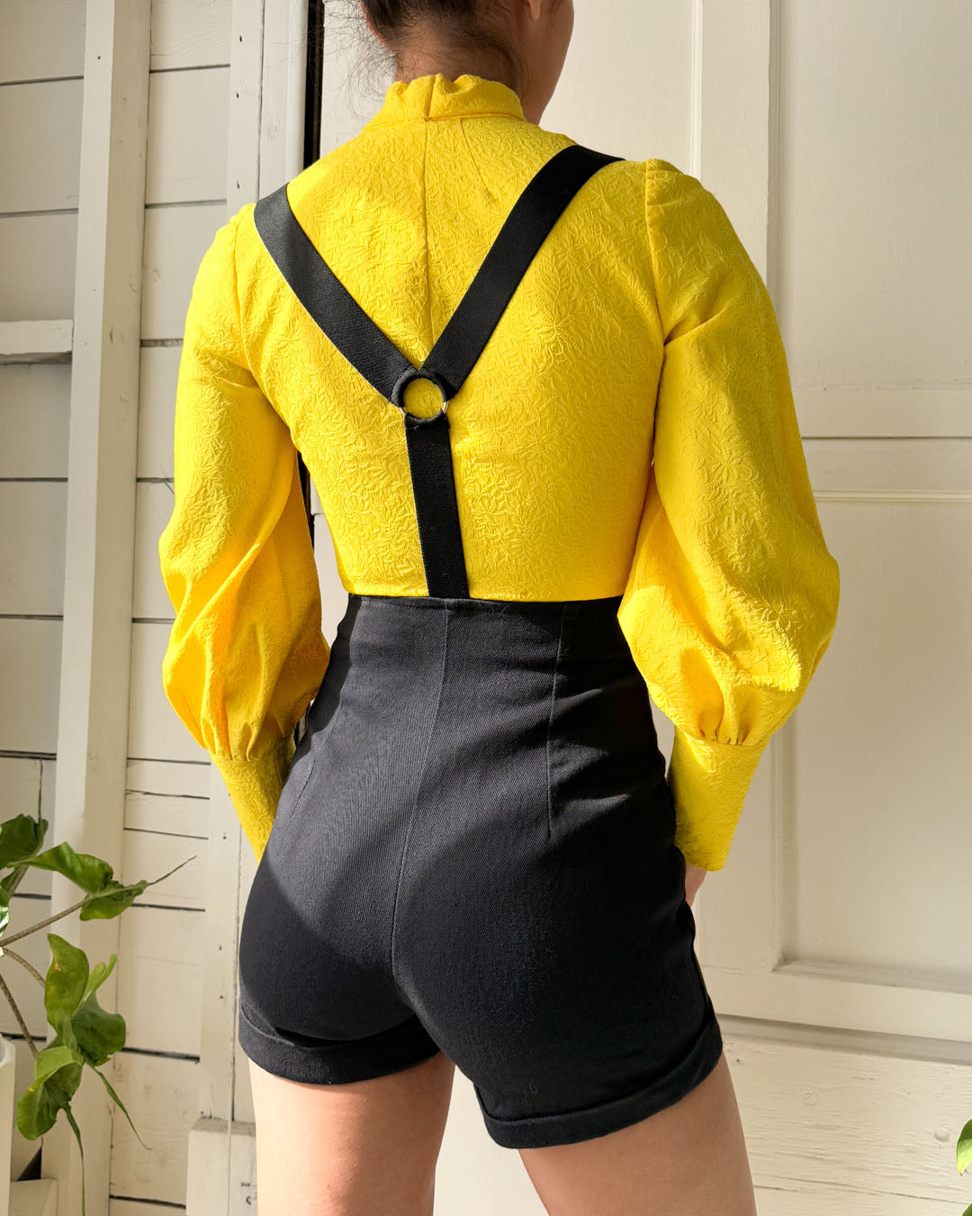 90s Frederick's of Hollywood Suspender Shorts | XS-S