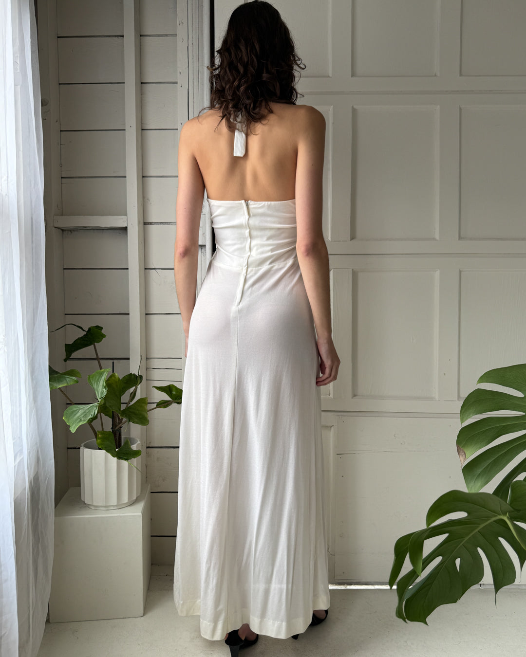 70s Frederick's Mesh Halter Dress | M 70s Frederick's Mesh Halter Dress | M