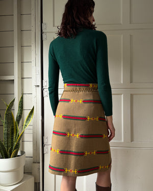 70s Gucci Horsebit Wool Skirt | M