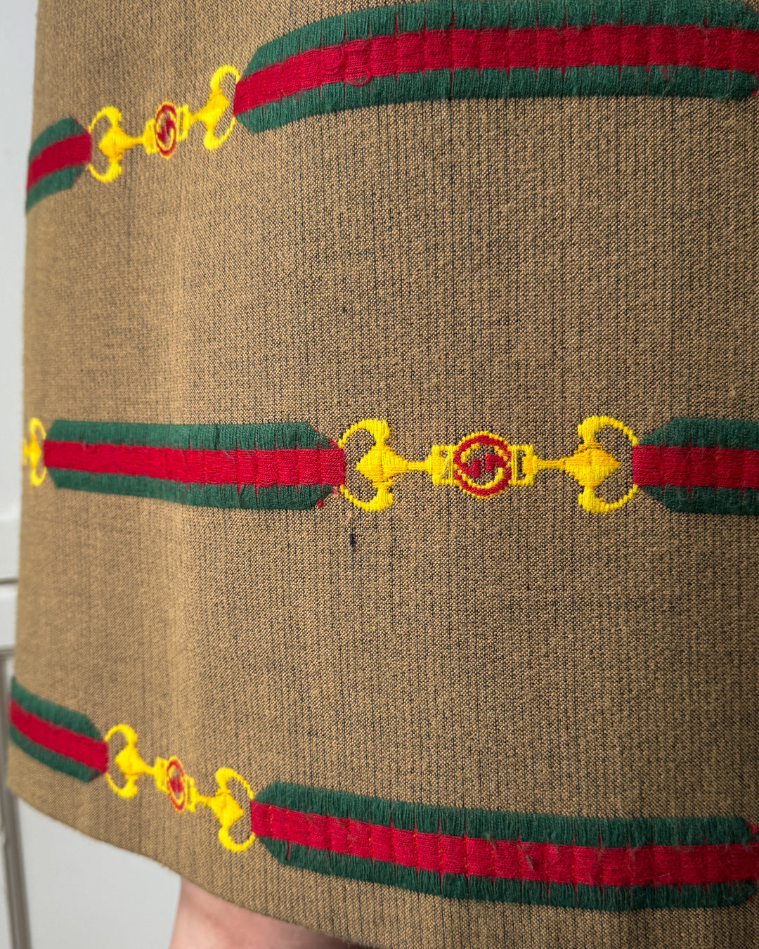 70s Gucci Horsebit Wool Skirt | M