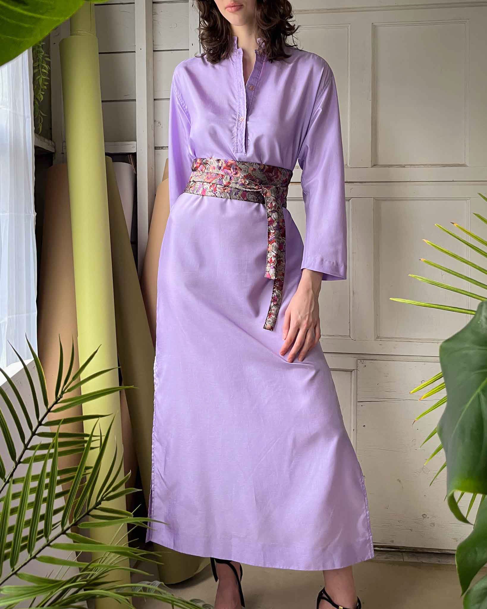 70s Halston Silk Shirt Dress S-M Lucky Vintage - Main Image