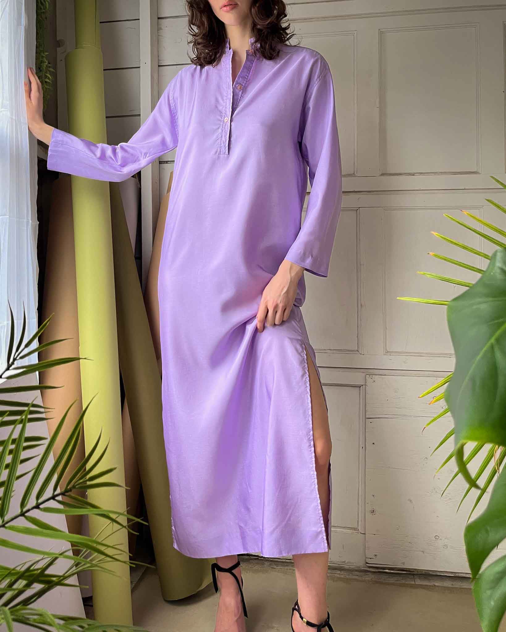 70s Halston Silk Shirt Dress | S-M - Lucky Vintage 70s Halston Silk Shirt Dress | S-M - Lucky Vintage