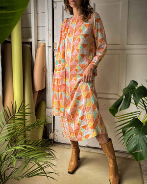 70s Hanae Mori Silk Dress | L