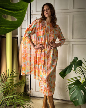 70s Hanae Mori Silk Dress | L