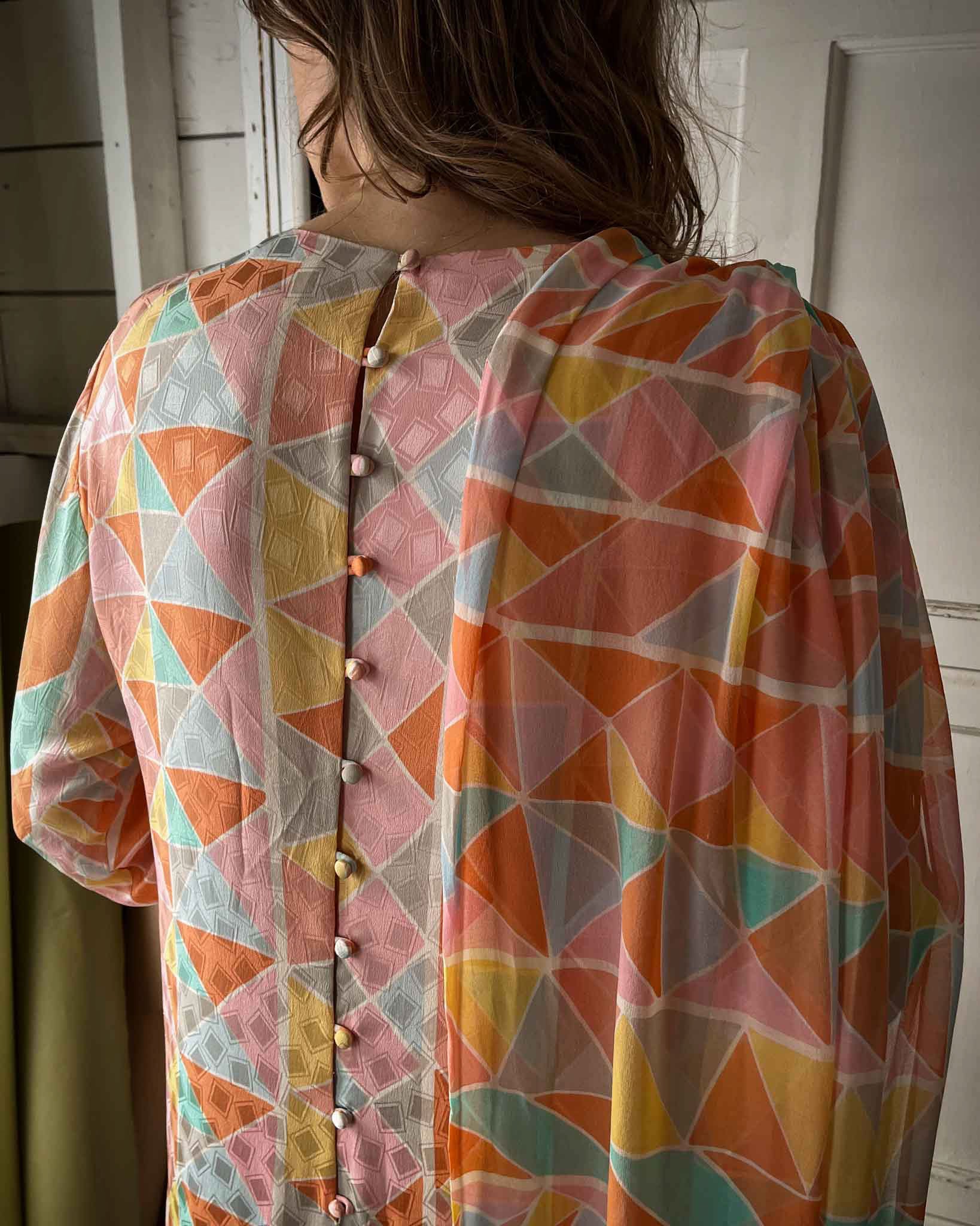 70s Hanae Mori Silk Dress | L
