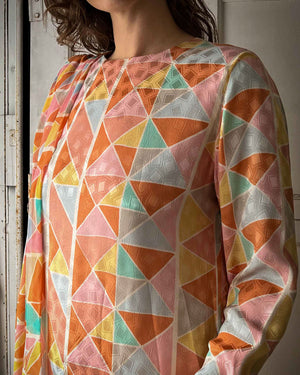 70s Hanae Mori Silk Dress | L