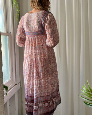 70s Ritu Kumar Indian Cotton Dress | XS-M