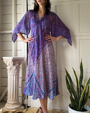 70s Indian Silk Dress | XS-M