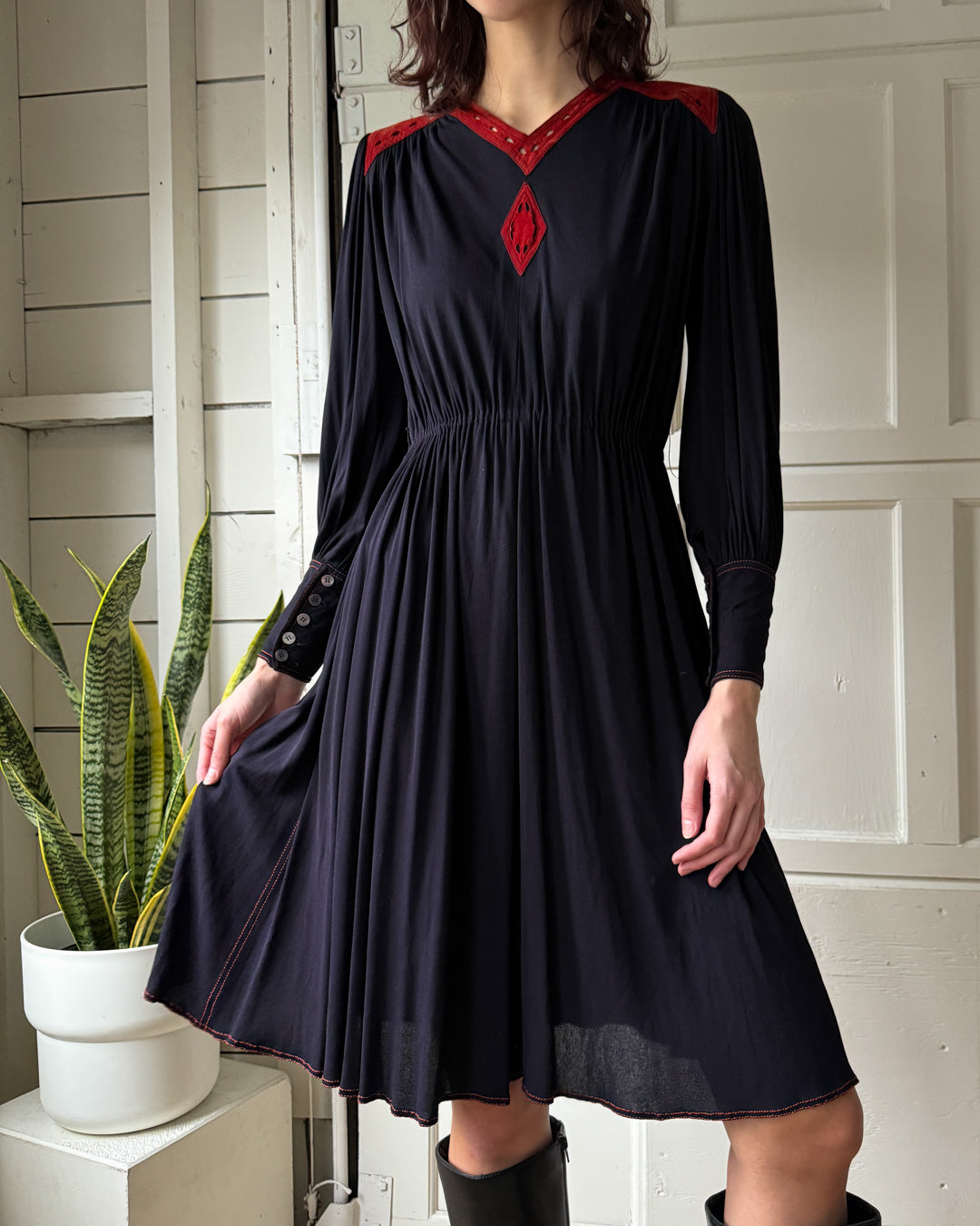 70s Jean Muir Rayon Dress | S-M 70s Jean Muir Rayon Dress | S-M