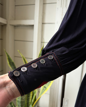 70s Jean Muir Rayon Dress | S-M