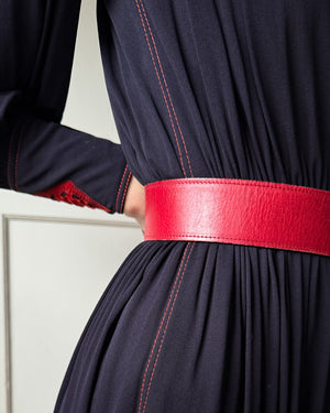 70s Jean Muir Rayon Dress | S-M