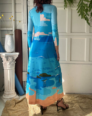 70s Scenic Maxi Dress | M