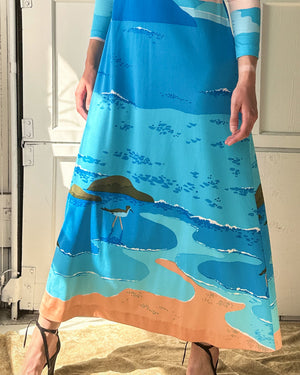 70s Scenic Maxi Dress | M