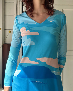 70s Scenic Maxi Dress | M