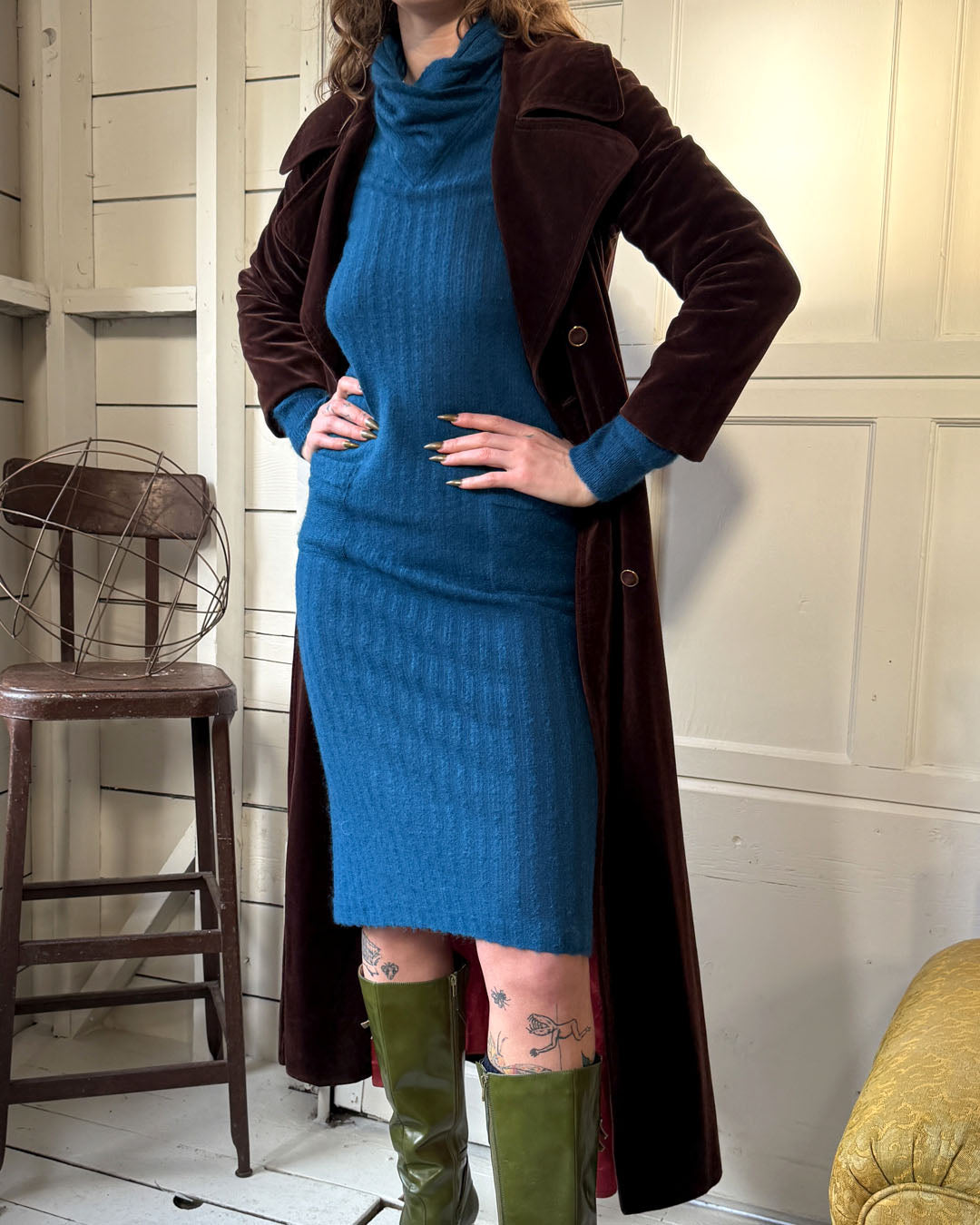 teal sweater dress 70s Missoni Teal Wool Dress | S