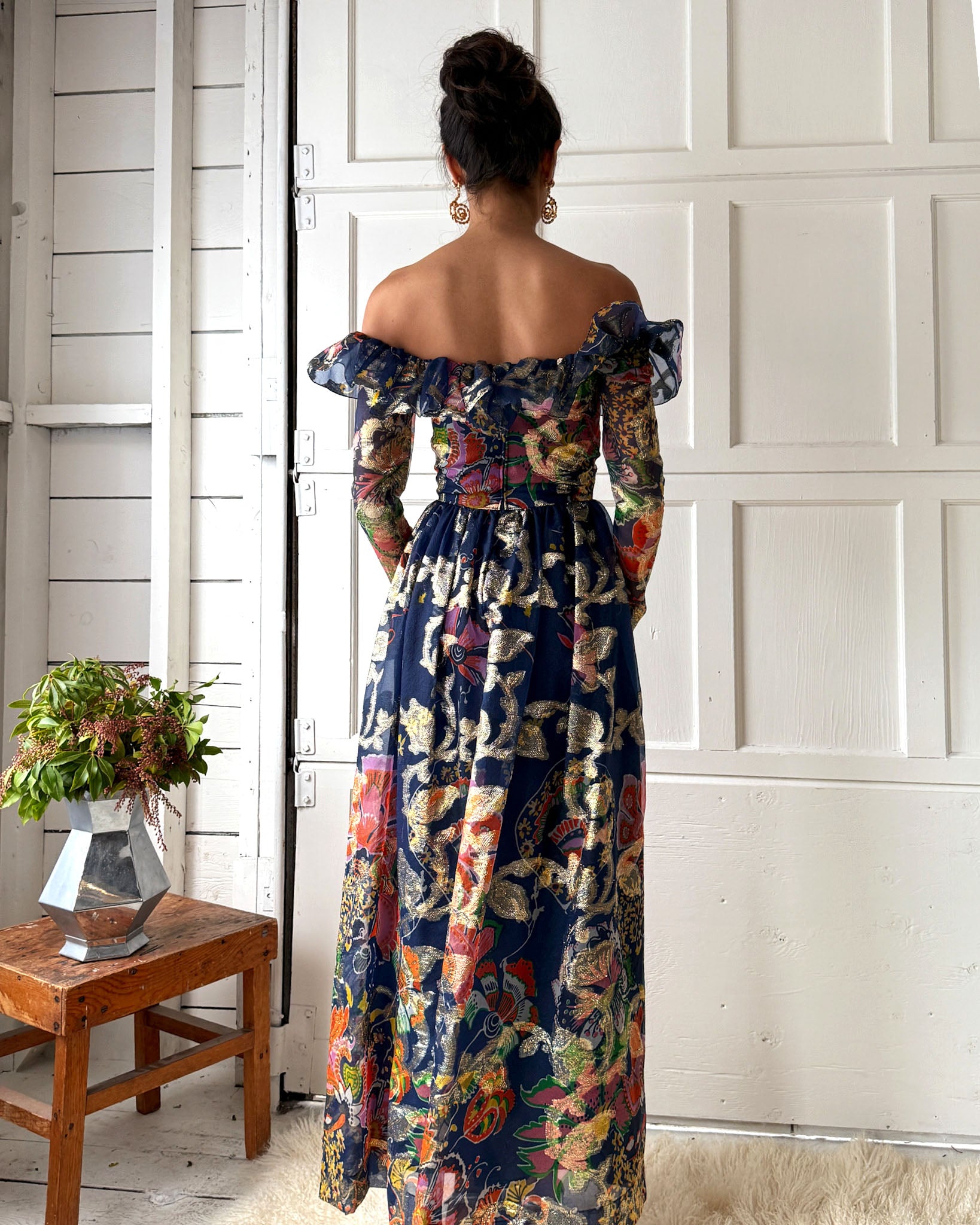 70s Oscar de la Renta Lurex Dress | XS