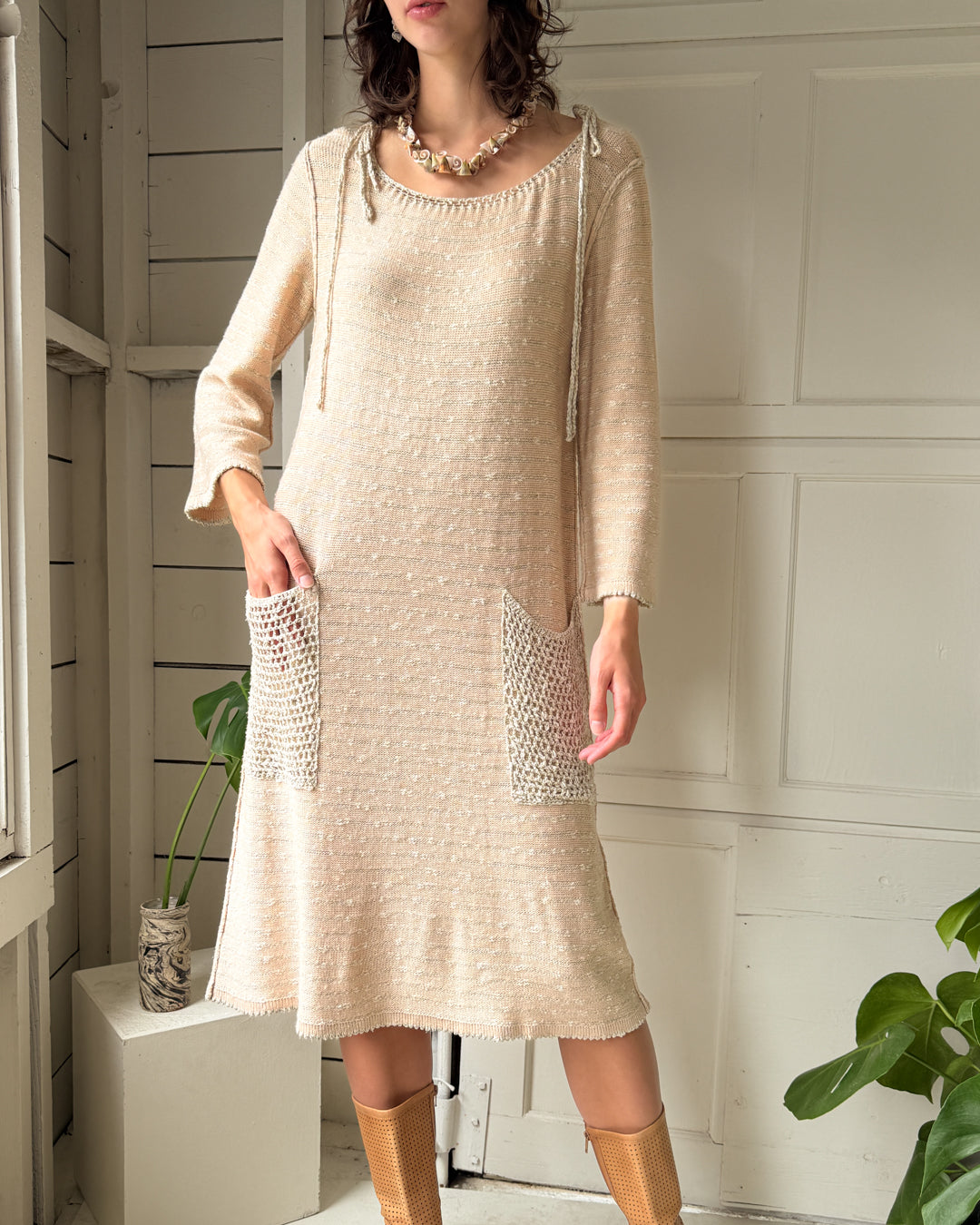 70s Scottish Linen Knit Dress 70s Scottish Linen Knit Dress