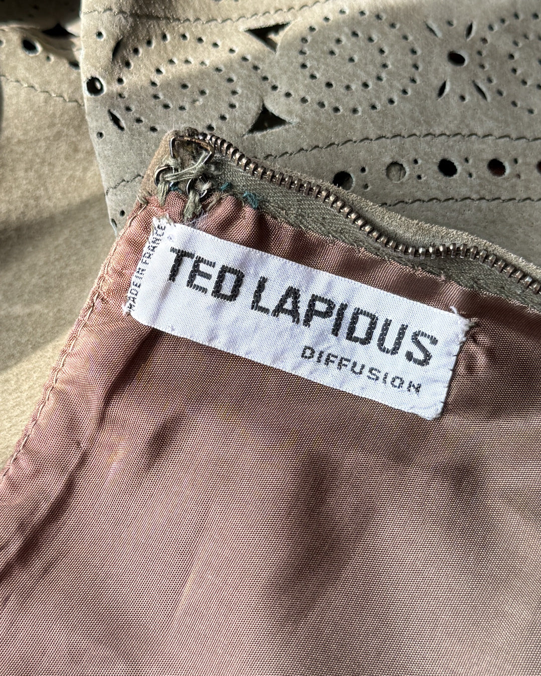 70s Ted Lapidus Leather Skirt | S-M
