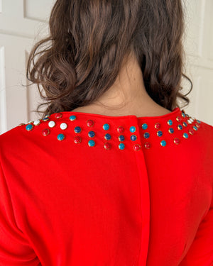 70s Studded Maxi Dress | M