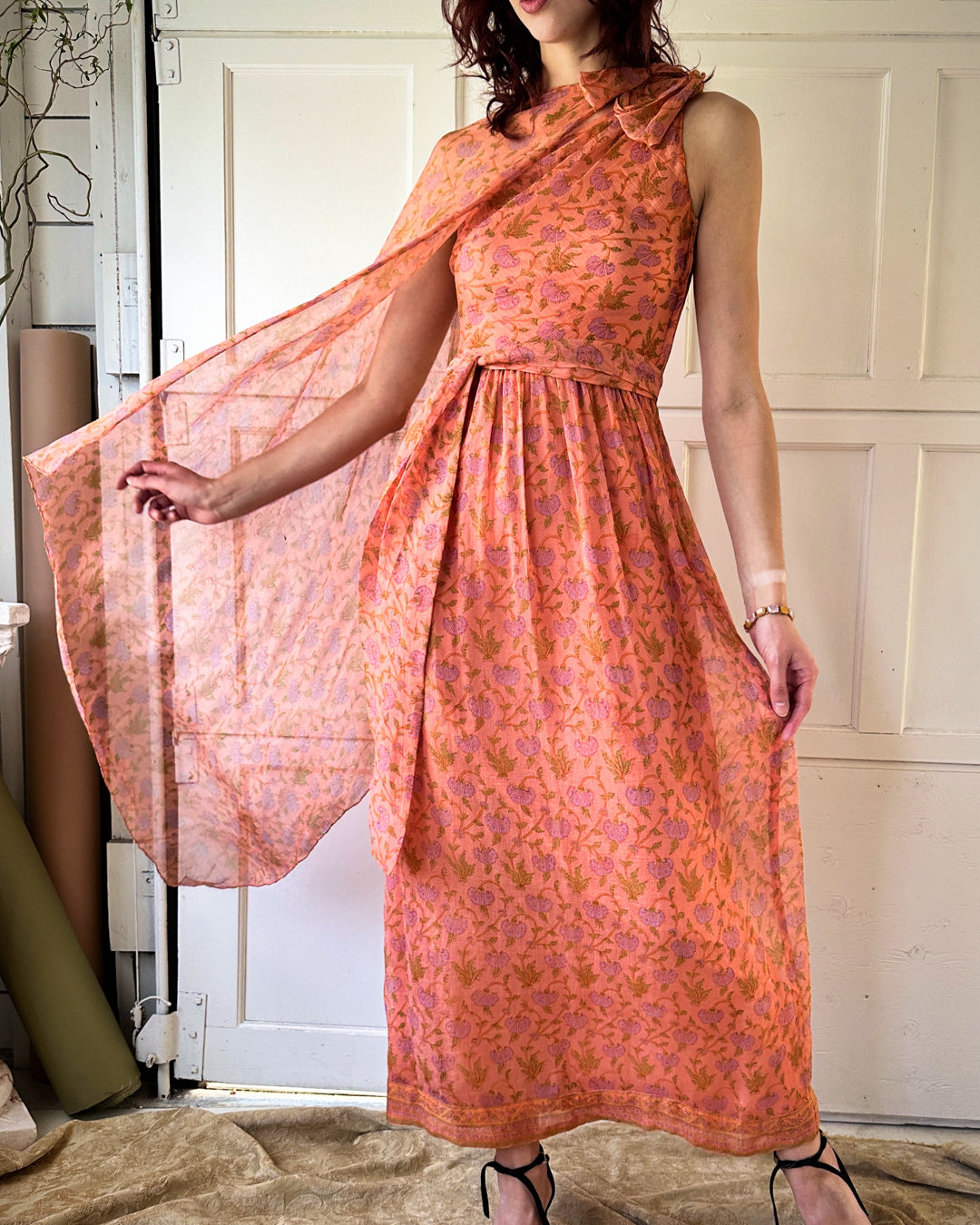 70s Treacy Lowe Silk Gown | S