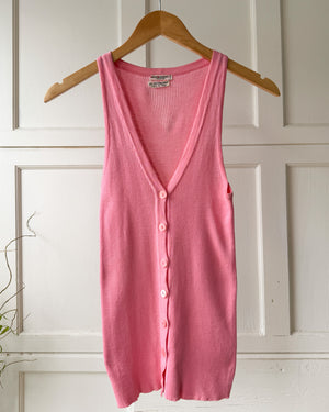 80s Yves Saint Laurent Ribbed Tank | XS-S