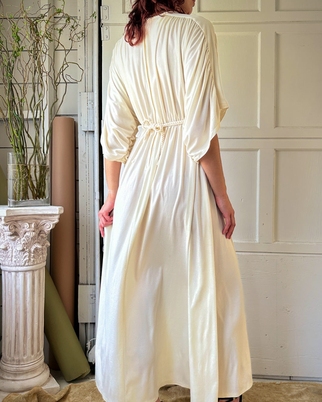 70s Grecian Maxi Dress | S-M