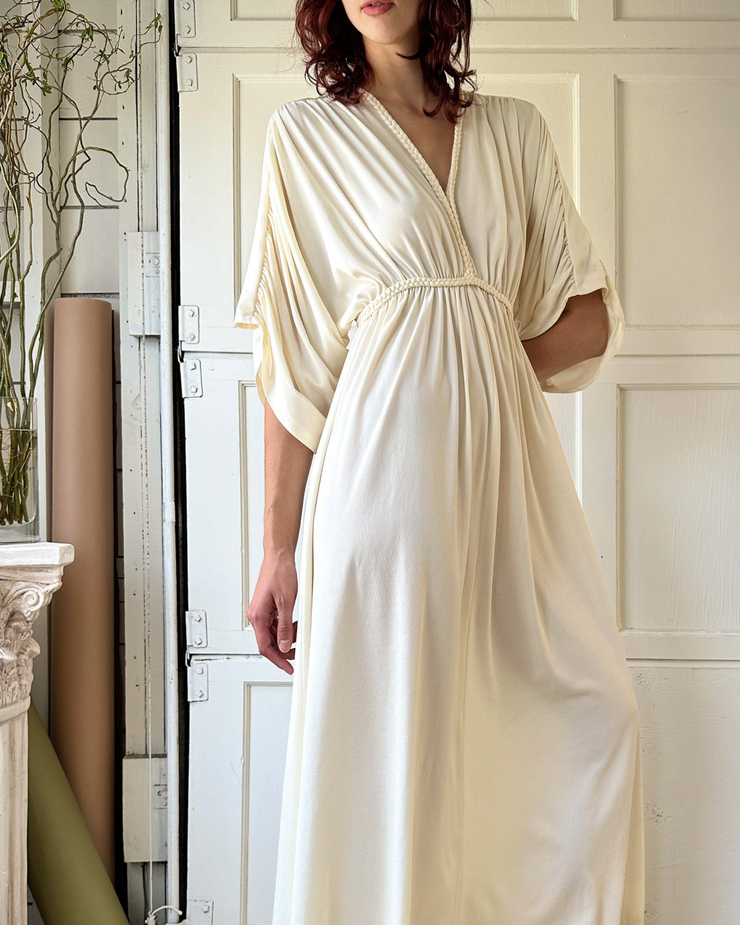 70s Grecian Maxi Dress | S-M