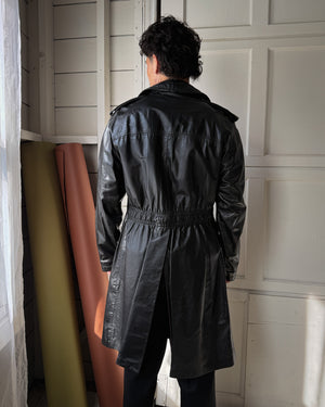 70s Black Leather Jacket | M