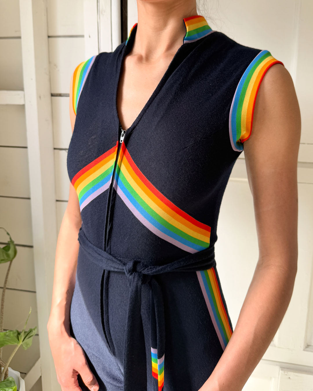 70s Rainbow Jumpsuit | XS