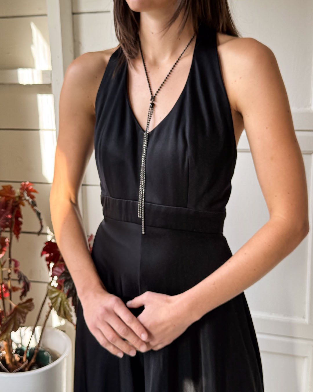70s Black Palazzo Pant Jumpsuit | S 70s Black Palazzo Pant Jumpsuit | S