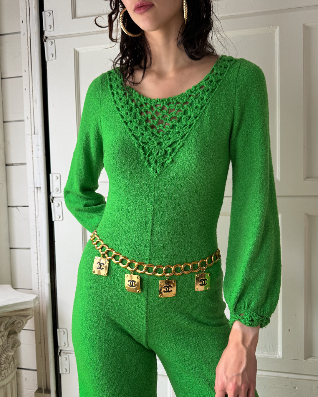 70s Apple Green Jumpsuit | M-L