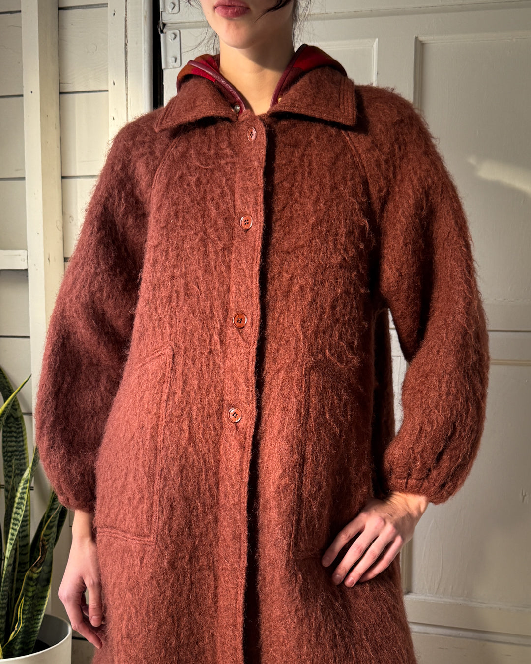70s Shaggy Wool Coat | S-M