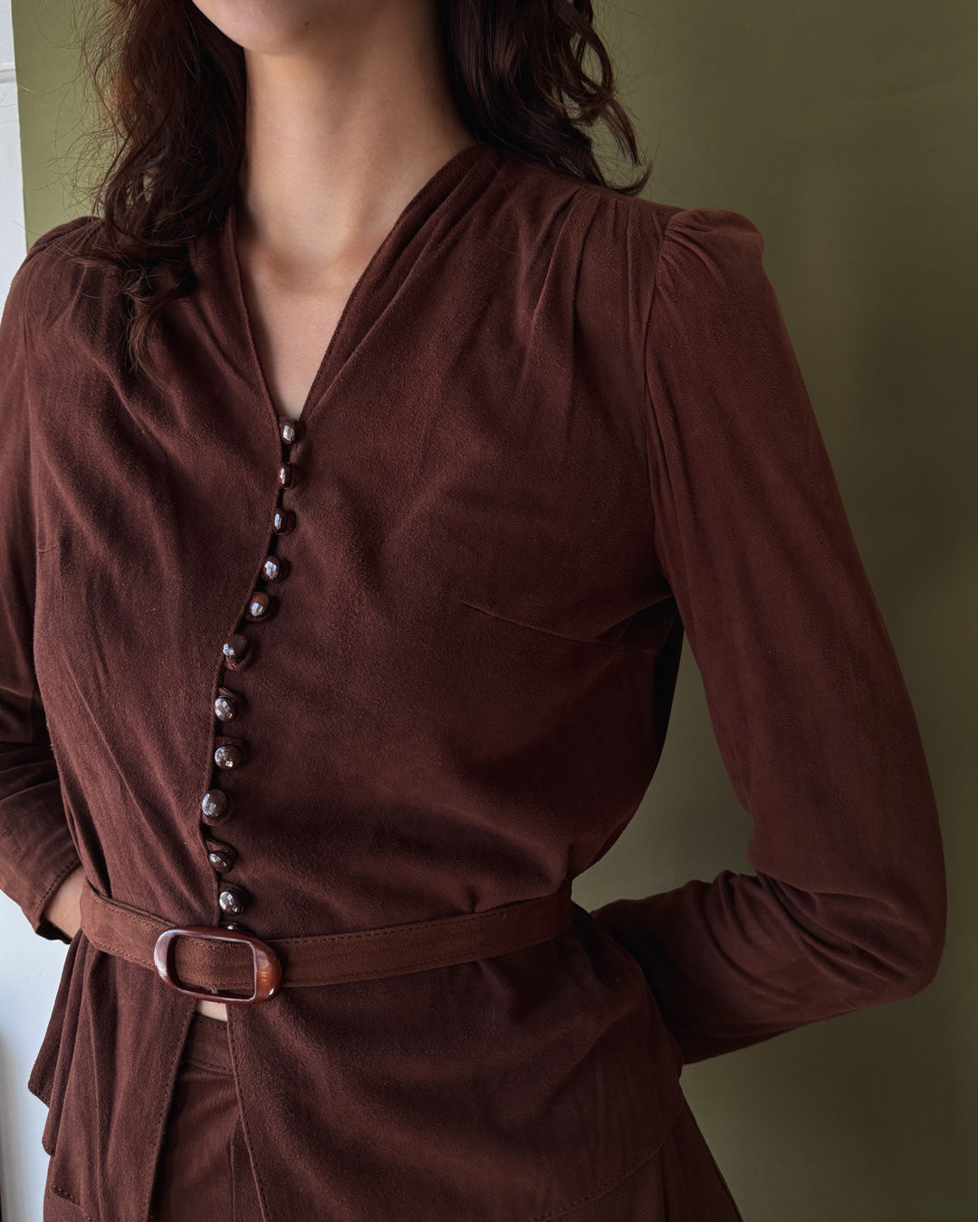 70s Deerskin Leather 3 Piece Set | M
