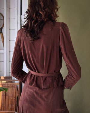 70s Deerskin Leather 3 Piece Set | M