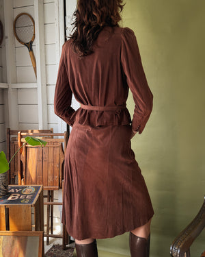 70s Deerskin Leather 3 Piece Set | M