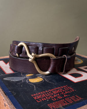90s Leather Brass Hook Belt