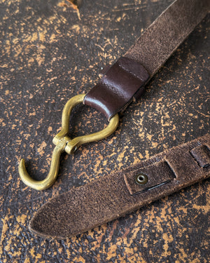 90s Leather Brass Hook Belt