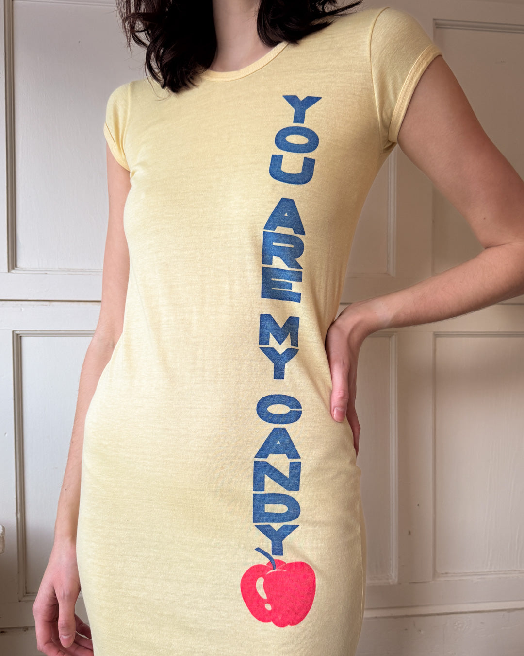 70s Novelty T-Shirt Dress | S