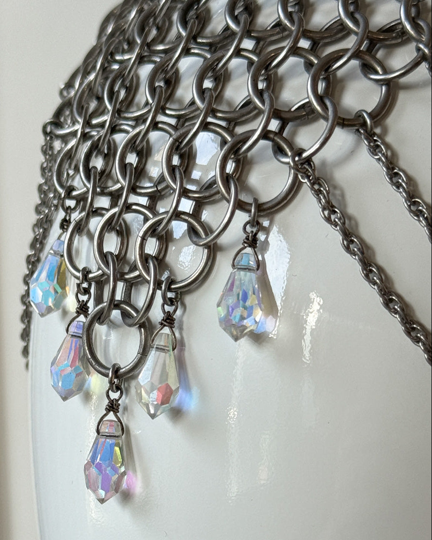 70s Chainmail Crystal Headpiece