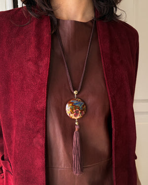70s Cloisonne Tassel Necklace