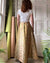 70s Metallic Silk Brocade Skirt