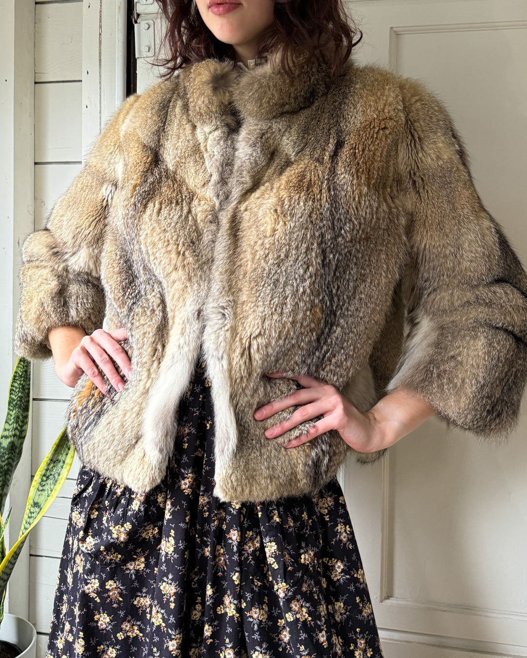 70s Coyote Fur Coat | S - Lucky Vintage