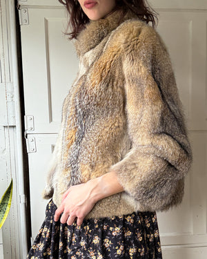 70s Coyote Fur Coat | S