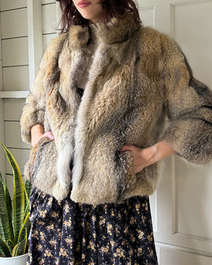 70s Coyote Fur Coat | S