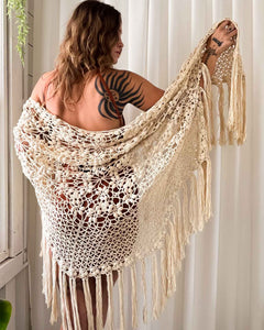 Handmade authentic crochet shawl