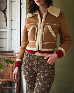 70s Sheepskin Shearling Jacket | S