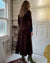 70s Brown Velvet Trench Coat | M