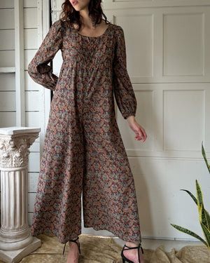 70s Paisley Palazzo Jumpsuit | M